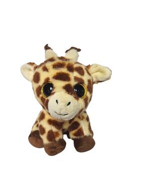 Ty Velvety Peaches the Giraffe Plush Stuffed Animal Toy Large Glitter Eyes 6"